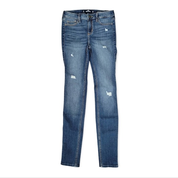 Hollister Denim - Hollister distressed mid-rise super skinny jeans Size 1 Reg